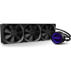 NZXT Kraken Liquid Cooler X73 360mm - RL-KRX73-01 - AIO RGB CPU Liquid Cooler - Rotating Infinity Mirror Design - Powered by CAM V4 - Aer P 120mm, Cooling Fan (3 included)