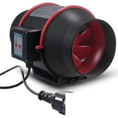 Air Duct Fan, Flue Fan, 100 mm, Speed Control, Mixed Flow, Inline Fan with Variable Speed Control, Circular 4 Inch Pipe, High Speed