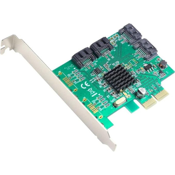 Syba SI-PEX40057 SATA III 4 Port PCI-e 2.0x 2 Card with Marvell HyperDuo RAID Mode Support and Low Profile Brackets,Green