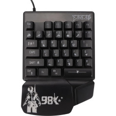 Annadue Single-Handed Gaming Keyboard, 35 Keys, Single LED, Luminous Mechanical Gaming Keyboard, Professional Gaming Keyboard with Ergonomic Wrist Rest for Gamers