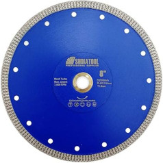 SHDIATOOL Diamond Cutting Disc 200 mm Turbo Mesh Diamond Blade for Hard Ceramic Porcelain Tiles Granite