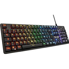 The G-Lab Keyz Platinium AZERTY FR Red Switch Mechanical Gaming Keyboard, Low Profile, RGB Backlight, 100% Customizable, Anti-Ghosting Total - PC/PS4/PS5/Xbox - New 2022, Black