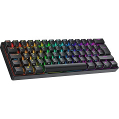 Ranked N60 Nova Mechanical 60 Percent Keyboard | Hotswap Gaming Keyboard | 62 Programmable Keys with RGB Lighting | PC/Mac Gamer | ISO UK Layout (Black, Gateron Pro Yellow)