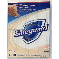 Safeguard Antibacterial Deodorant Bar Soap, 4 oz Bars, 8 Pieces (Pack of 4)