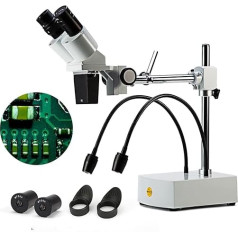 Swift Optical SS41-WF20 Professional Binoculars Stereo Microscope WF10x and WF20x 10x and 20x Magnification 1x Lens LED Lighting Boom Arm Stand