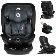 LIONELO Bastiaan RWF Baby and Toddler Car Seat 0-36kg from 40-150cm 360° Rotatable ISOFIX Certified i-Size R129 Latest Standard Front and Rear Attachment Side Protection Fully Adjustable