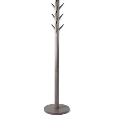 Umbra, Flapper coat stand, with 9 foldable aluminium hooks, for hallways and offices, wood, black, walnut brown