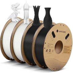 ANYCUBIC PLA Filament 1.75 mm, 4 kg 3D Printer Filament, PLA Dimensional Accuracy +/- 0.02 mm, Vacuum Packaging, RFID for Intelligent Printing, Black and White (4 Pieces)