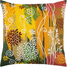 Autumn Color Needle Tip Set Throw Pillow 16 x 16 Inch Printed Tapestry Canvas, European Quality