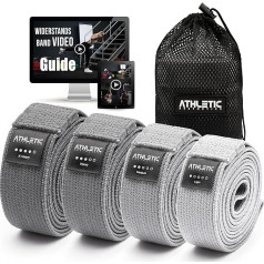 ATHLETIC AESTHETICS Premium Resistance Bands/Resistance Bands with Fabric [As Fitness Band and Fitness Bands Set + Bag and Video Course] Fitness Band e.g. as Pull-Up Aid for Men and Women