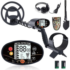 Metal Detector, Metal Detector for Children/Adults, Professional Metal Detector with LCD, 5 Modes Metal Detector Set, All-Metal/DLSC High Precision Metal Detector, IP68 Waterproof, Adjustable