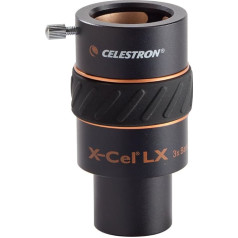 Celestron 93436 2-Inch Luminous 2.5X Barlow Lens, Silver