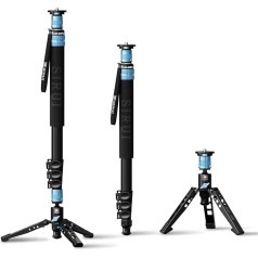 SIRUI AM-404FL Camera Hiking Pole Monopod with Stand, 190 cm Aluminium Tripod, Innovative Quick Release Design, 360° Panoramic Panning, 4 Sections, Maximum Load 12 kg