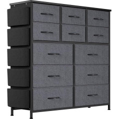 Baloveby Chest of Drawers, Cupboard 12 Drawers Made of Fabric with Handles, Metal Frame, Storage Cabinet for Bedroom, Children's Room, Wardrobe, Hallway,