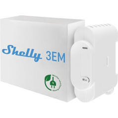 Shelly 3EM WiFi Controlled Intelligent 3 Channel Relay Switch with Energy Measurement and Contactor Control Alexa & Google Home Compatible iOS Android App No Hub Required Power Monitoring