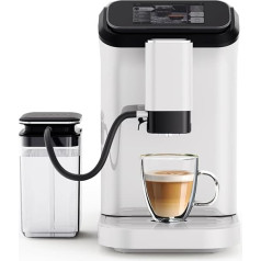 Mcilpoog WS-D5 super automatic coffee machine, 20 bar pressure, with WiFi function, one click to make 12 kinds of drinks, fully automatic espresso machine, easy to clean and easy to clean (white)