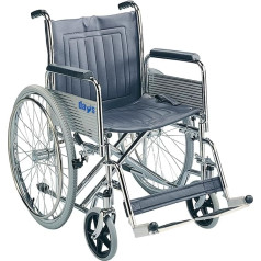 Days Transit Wheelchair, 45 cm (18 inches), Chrome Plated Steel Frame, Detachable Armrests & Detachable Swing Away Footrests, Wipe Clean Seat, Folding Back for Transport, (Eligible for VAT relief in