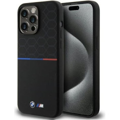 CG Mobile BMW BMHMP15X22SMPK Case for iPhone 15 Pro Max 6.7 Inch Black Hard Case M Silicone Pattern