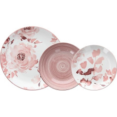 Tognana Roselyn 18-Piece Porcelain Dinner Set, Pink