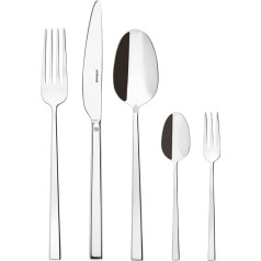 Sambonet Rock 52562-G6 Cutlery Set 30 Pieces 18/10 Stainless Steel for 6 People 6 Forks 6 Spoons 6 Knives 6 Teaspoons 6 Cake Forks Steel
