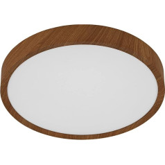 EGLO Musurita LED Ceiling Light, 1-Bulb Ceiling Light, Living Room Lamp, Modern, Kitchen Lamp Made of Steel and Plastic, Hallway Lamp Ceiling in Wood Look, White, Diameter 44 cm