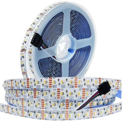 Tesfish 12 V LED Strip Light, 4 in 1, RGBWW RGB + Warm White 3000 K 5 m Mixed Colours LED Strip Light SMD 5050 IP20 540 LEDs LED Strip LED Light Strip LED Strip for Bedroom, Kitchen Decoration