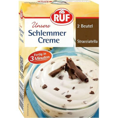 RUF Gourmet Cream Stracciatella Double Pack, No Boiling, Dessert Powder for a Loose Fluffy Cream Dessert with Fine Rsapel Chocolate, Gluten Free