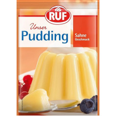 RUF Cream Pudding with Creamy Cream Flavour, Gluten-Free, Boil Only with Milk and Sugar, 3 x 38 g