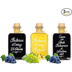 Balsamic Vinegar Carefree Package 3 x 0.5 L 25 Star Balsamic Vinegar / White Balm Vinegar / Crema di Balsamic di Modena IGP Set