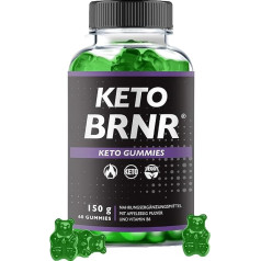 BRNR KETO BRNR Gummies | Gummy Bears for Metabolism with Vitamin B6 | Fruit Gums for Keto Diet | Keto Gummies, Pack of 60