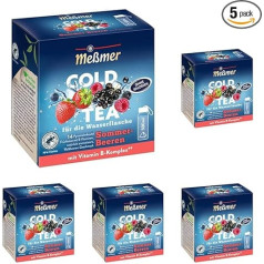 Meßmer Cold Tea Summer Berry | 14 Pyramid Bags | Gluten Free | Lactose Free | Vegan (Pack of 5)