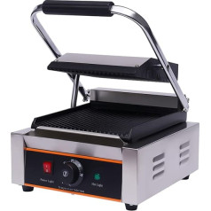 Kaichenyt Electric Contact Grill, 1800 Watt Cast Iron Grill Plate, 0-300 °C, Steak Grill, Ideal as Panini Grill Maker or Sandwich Toaster