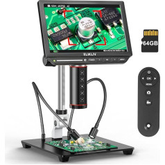 Elikliv Autofocus 4K Digital Microscope EM4K-AF, 8 Inch Coin Microscope, 52MP HDMI Microscope, Soldering Microscope for Electronic Repairs, LCD Microscope for Adults, UHD Video Microscope, 10 Inch