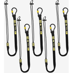 BearTOOLS ANSI Approved Tool Rope with Spring Screw Locking Carabiner, 3ft Heavy Duty, Max Load 15lbs, Shock Absorbing Cord, Adjustable Loop, Prevent