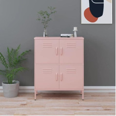 CINDERFUL Storage Cabinet Pink 80 x 35 x 101.5 cm Steel Storage Organiser