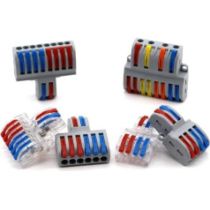 FACSER SPL42 62 Wire Electrical Connectors Fast Compact Quick Cable LED Lighting Wiring Connector Push-in Terminal Block(S62W,30PCS)