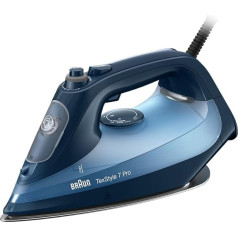 Braun TexStyle 7 Pro Steam Iron SI 7160 BL - Iron with Freeglide 3D Soleplate, Vertical Steam, 3000 Watt, Blue