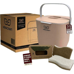 Heracraft Kitchen Composter 7L Home Compost Kitchen Efficient Food Waste - Odourless 2 Biodegradable Sponges Included - Perfect for Composting