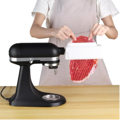 HOMGEN Meat Tenderiser for KitchenAid Stand Mixer, Stainless Steel Gears, Meat Tenderiser Attachment for All Models, KitchenAid Meat Tenderiser Machine, White
