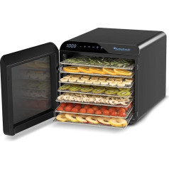 TurboTronic TurboWave Organic Dehydrator, 50 Litres, 30 °C to 80 °C, Completely Made of Metal, 7 Levels, Fruit, Vegetables, Meat, Mushrooms, Fruit Dryer, Dehydrator, Stainless Steel