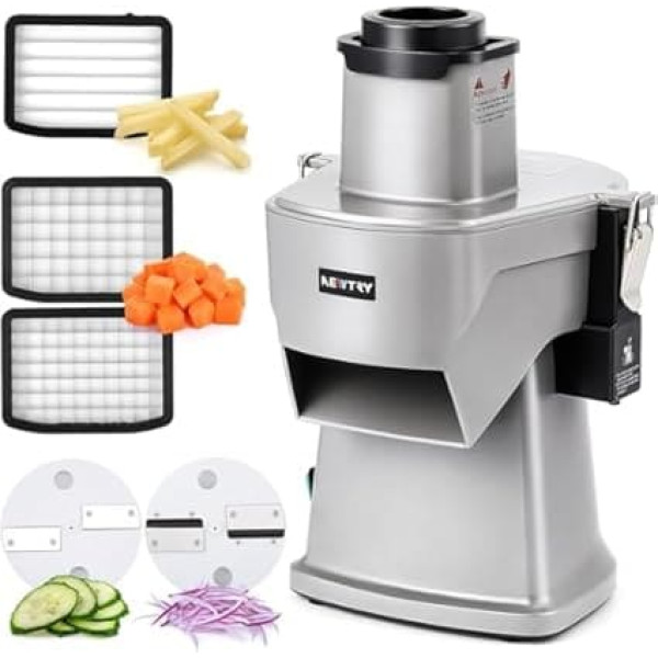 NEWTRY 4 in 1 Electric Vegetable Cutter, Commercial Vegetable Cutter for Dicing, Chopping, Cutting, French Fries, Easy to Clean, Blade Replaceable (GJ807)
