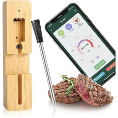 Wireless Meat Thermometer, Comius Sharp Smart Digital Bluetooth Meat Thermometer, Instant Read Digital Food Thermometer, Smart App Control, Kitchen Thermometer for Roasting, Oven, Grill, BBQ