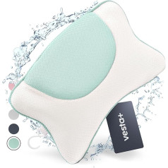 Vesta+ Bath Pillow M Mint [Perfect Fit for Neck & Back] Comfortable Bath Pillow - Breathable Technology - Bath Cushion for Maximum Relaxation & Comfort