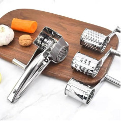 ZPSHYD Hand Cranked Rotary Stainless Steel Cheese Grater - Multifunctional Cheese Slicer, Chopper and Slicer Tool