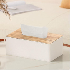 dabinzhijia PU Leather Cosmetic Tissues Box, 25 x 14 x 10.5 cm Tissue Box, Tissue Box, Napkin Box, Tissue Dispenser for Bathroom, Bedside, Coffee Table, Office Desk