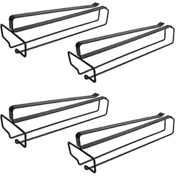 MIVIDE Pack of 4 Wine Glasses Holder, Wine Glasses Holder without Drilling, Wine Glass Holder Hanging for Home Bar, Kitchen, Bar, Restaurant (Black)