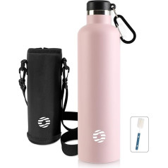 FEIJIAN FJbottle 750/1000 ml Vacuum Insulated Stainless Steel Water Bottle Water Bottle BPA-Free Leak-Proof Sports Bottle Thermos Flask with Carabiner Hook for Sports/Outdoor/Camping/Fitness/Yoga/School