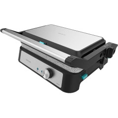 Cecotec Rock'n Grill 1500 Take&Clean Stone Electric Grill 1500W RockStone Coating Removable Dishwasher Safe Plates 180º Opening Floating Top Plate