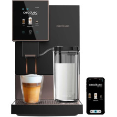 Cecotec Compact Super Automatic Coffee Machine with Wifi Cremmaet Compactccino Connected Black Rose. 1350 W, 19 Bar, TFT Screen and App, Grinder, Milk Tank 400 ml and 1 Litre of Water