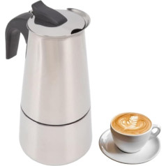 Electric Coffee Machine, Electric Percolator Coffee Machine with Large Capacity, Portable Stainless Steel Moka Pot for Home and Outdoor Camping (300 ml)